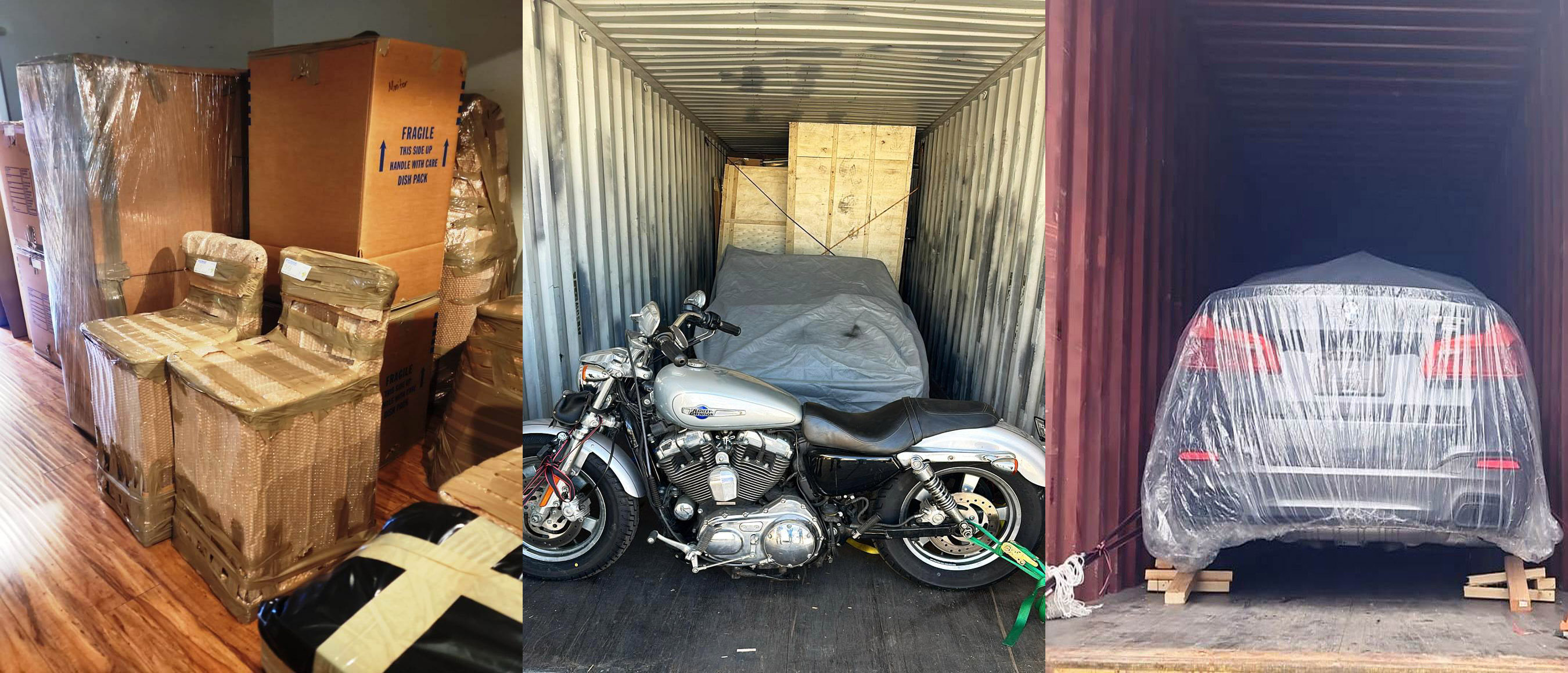 Packing crating and vehicle shipping